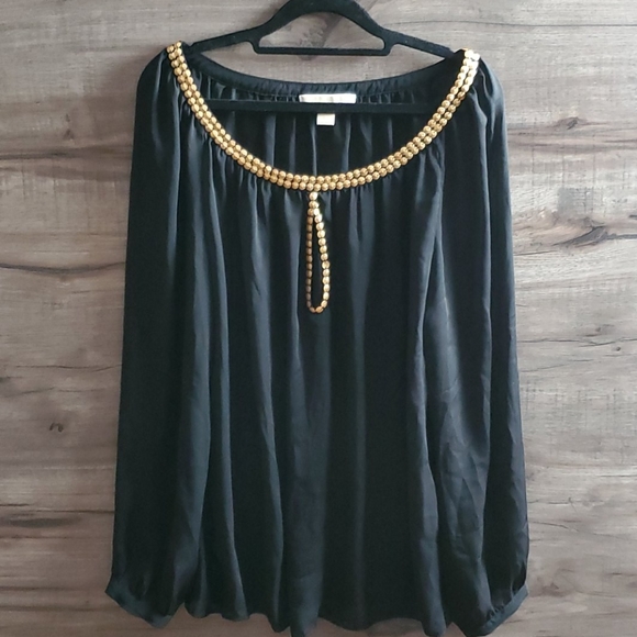 MICHAEL Michael Kors Tops - Michael Kors sheer black and gold studded top